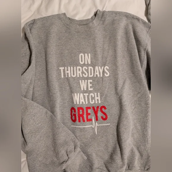On Thursdays We Watch Greys - Greys Anatomy Crewneck Pullover Sweatshirt - Picture 3 of 4